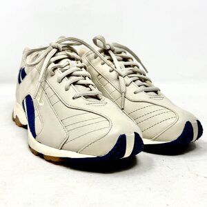 Diesel Krypton Beige Blue Sneakers Womens 7.5 US Leather Y2K Vtg Sneakers
